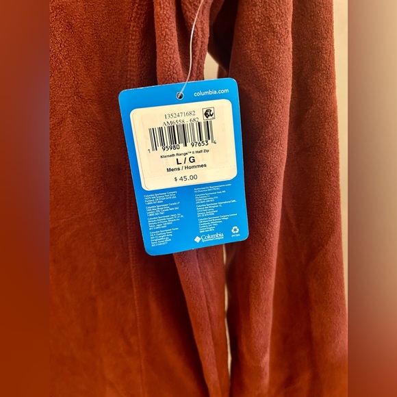 Columbia NEW fleece half zip pullover spice Large L - Picture 2 of 5